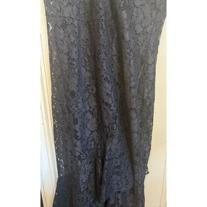H&M Women's Black Sleeveless Floral Ruffle V-Neck Lace Dress Size Small